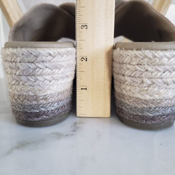 Anthropologie Paseart Tan Suede Boho Cross Strap Ombre Wedge Espadrille Slide 40 - Picture 8 of 16